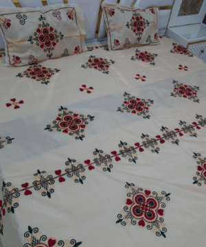 haari work Brand _3 Pcs Bed Sheet