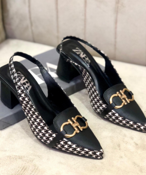 Zara Check Block Heel